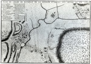 Plan de campo para la Batalla de Arques de French School